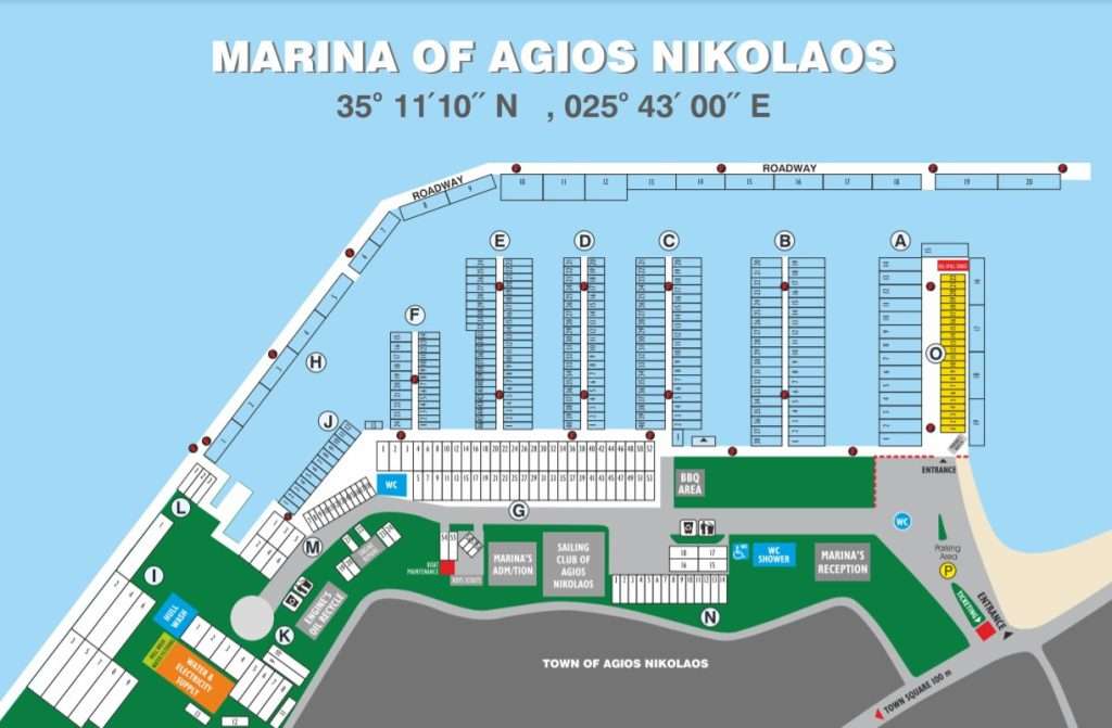 map of Agios Nikolaos Marina