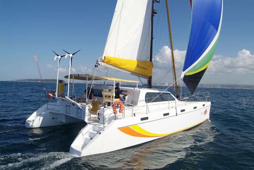 Wind generator on a sailboat