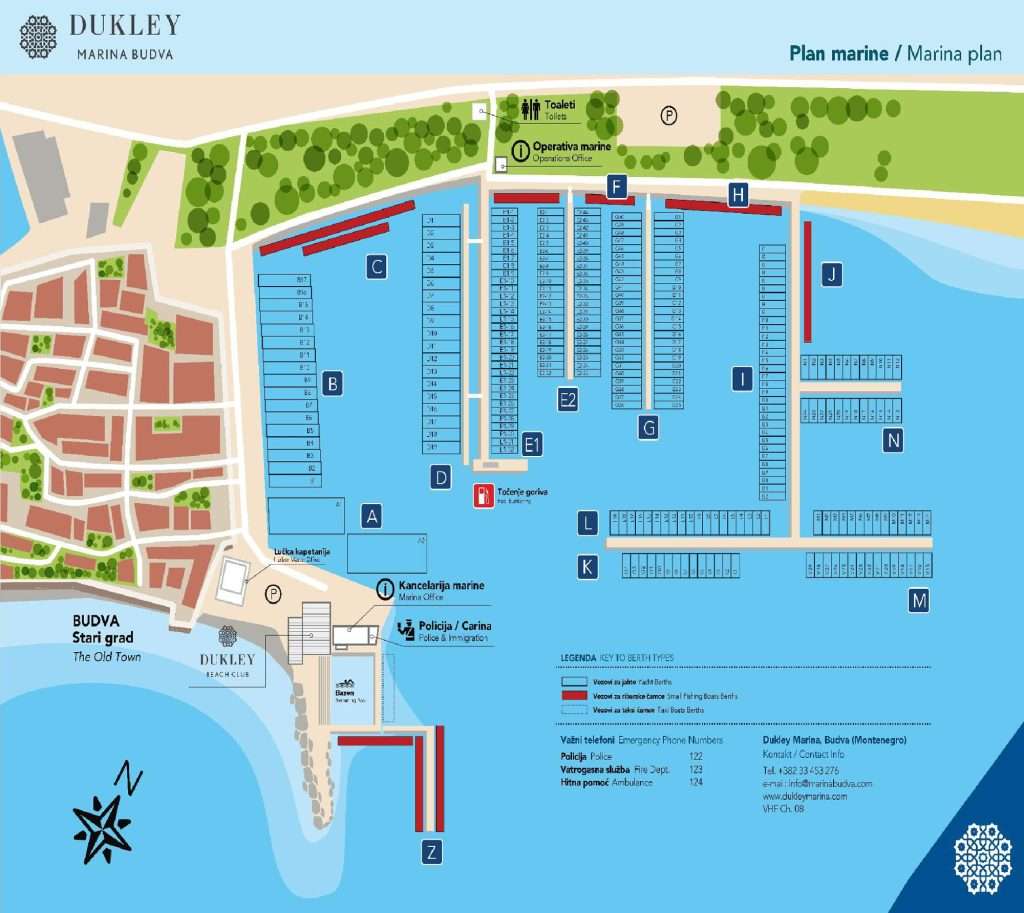 Dukley Marina Budva map