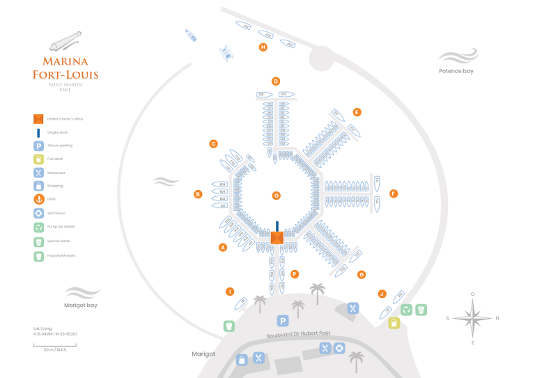 Marina Fort Louis map Marina Fort Louis map