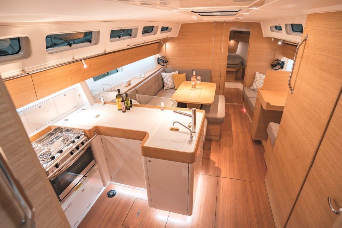 Sailing yacht inside photo.