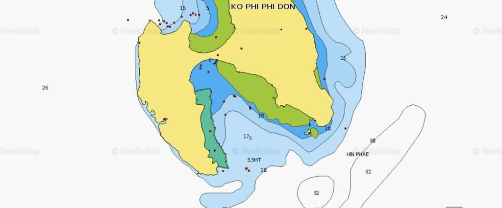 Yacht mooring on buoys in Ton Sai Bay
